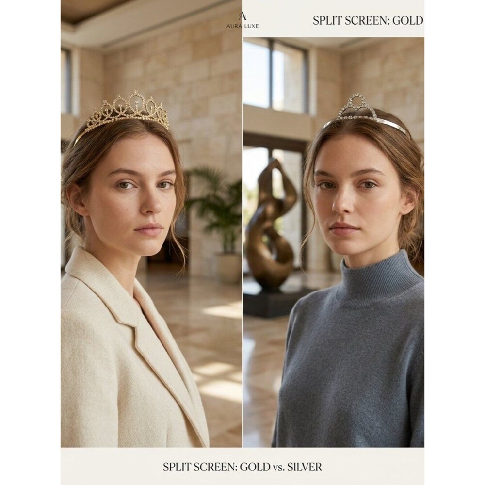 Elegant Gold Tone & Silver Tone Tiaras